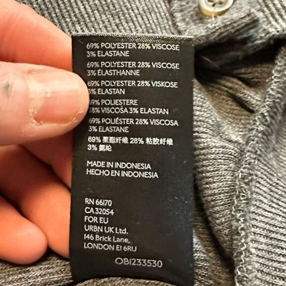 URBAN OUTFITTERS Women’s Charcoal Gray Long Sleeve Farley’s Button-Up Cropped Sw - Picture 5 of 6